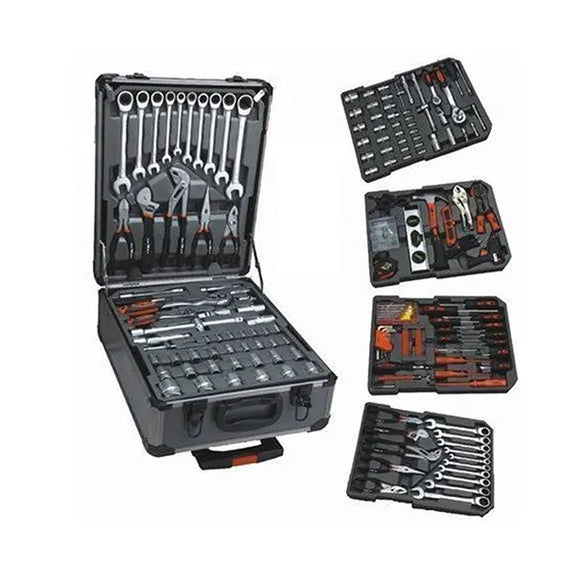 Tool set with ratchet wrench alum case 256pcs, Swiss tools